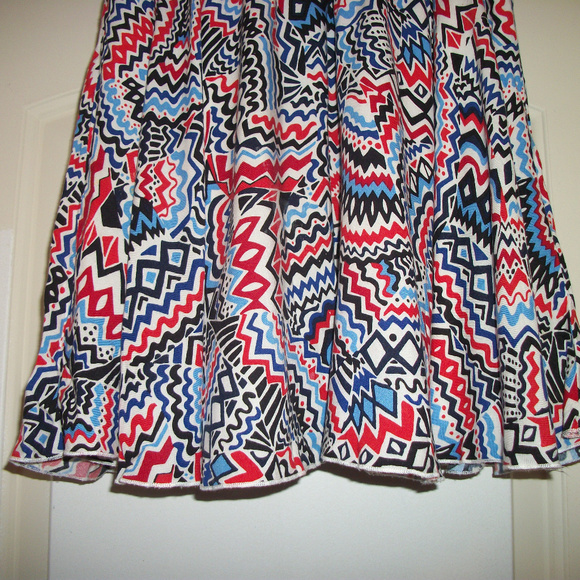 Y2K RED WHTE & BLUE FLOUNCE CHEVRON SKIRT, 12/14 P - Picture 4 of 4